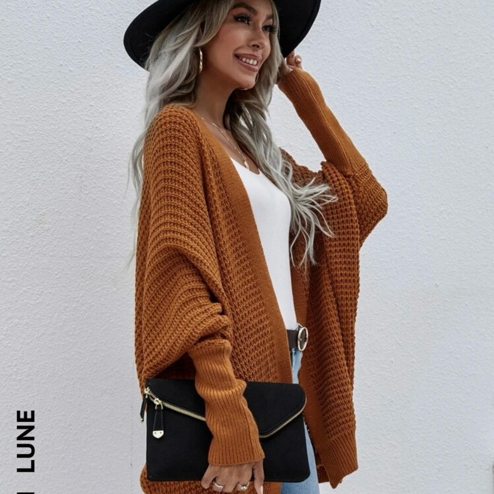 Women's Brown Sweater Cardigan - Picture 4 of 6